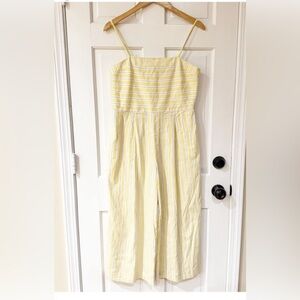 Banana Republic Jumpsuit 4 Linen Wide Leg Nautical Coastal Striped Adjustable